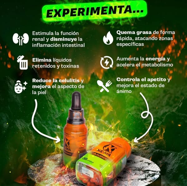 🔥 KE‑MA 🔥 QUEMADOR + DRENADOR NATURAL 💧💊